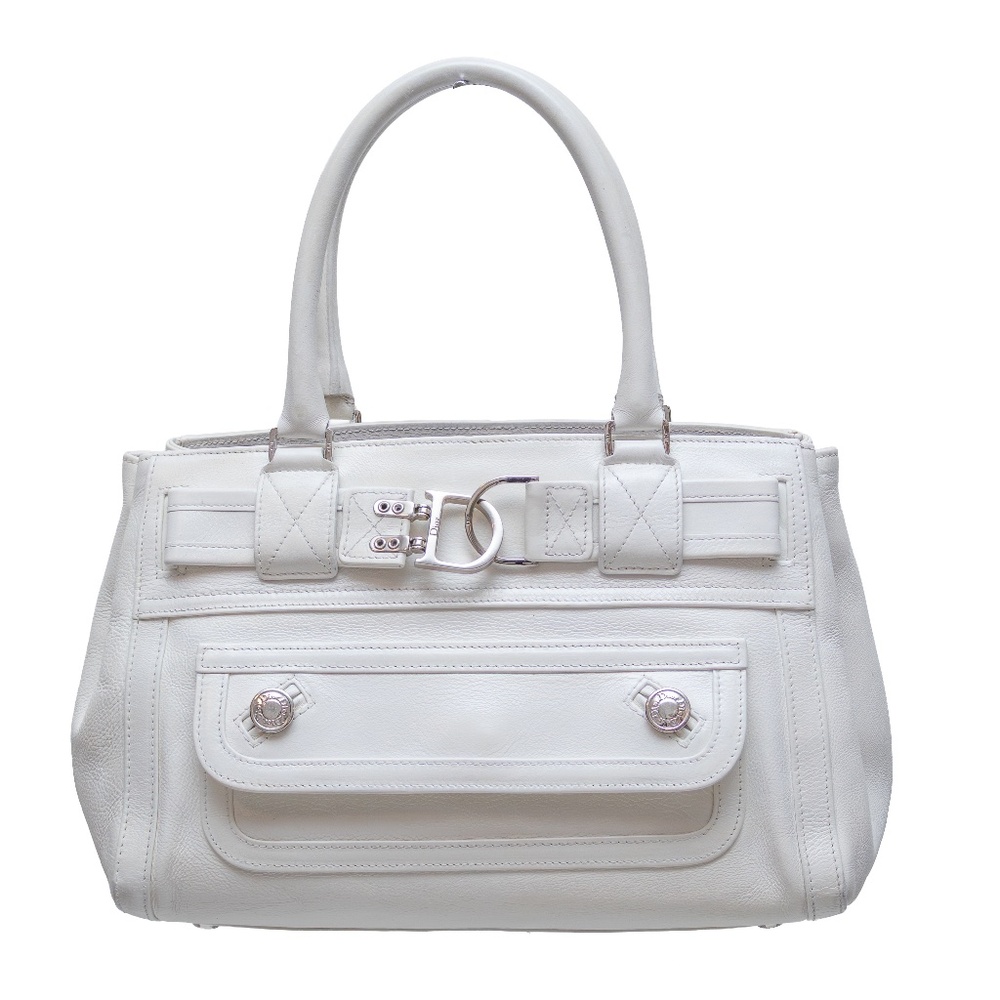 Christian Dior White‎ Leather Tote Bag – 2005 Collection by John Galliano